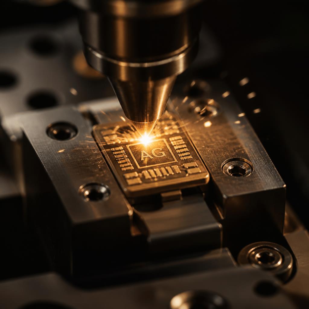 Precision laser micro-engraving a nano chip