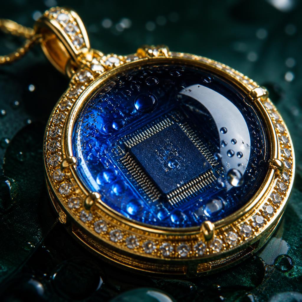Sapphire-sealed pendant with the nano chip